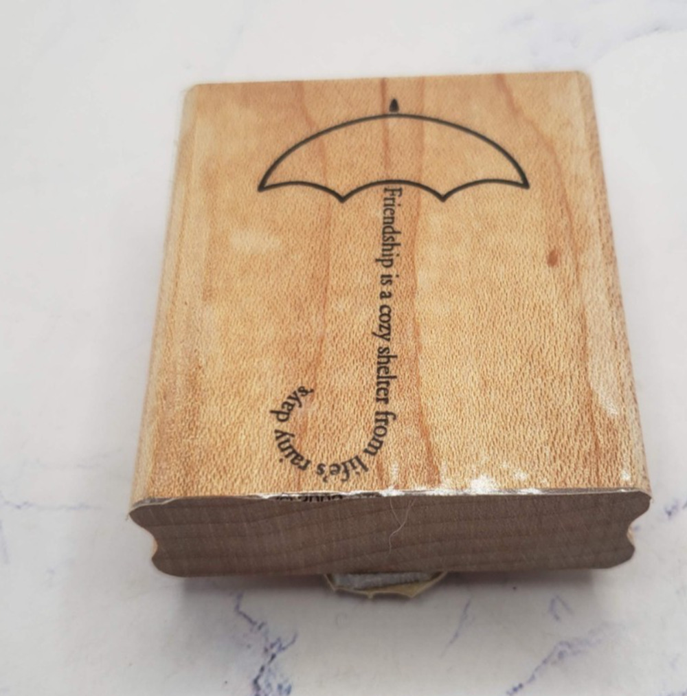 Stampin Up Friendship is a Cozy Shelter Umbrella Wood Mounted Rubber Stamp